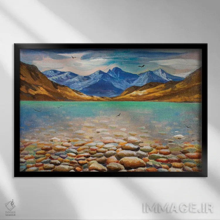 تابلو سنگها زیر آب اثر اوگنیا روسلیک - نمای قابدار مشکی