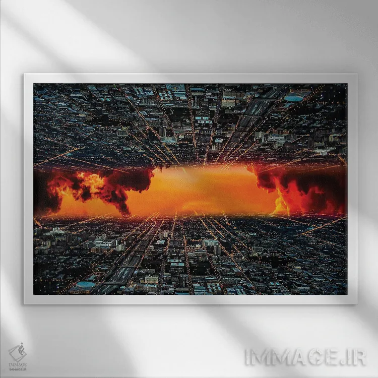 تابلو چشمانداز صبحگاهی اثر ایوان رودز - نمای قابدار سفید