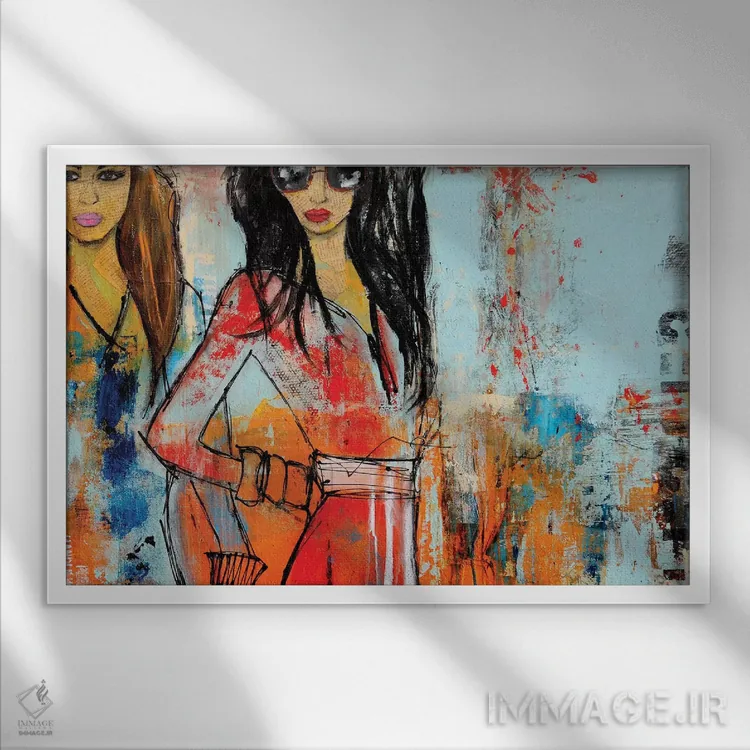 تابلو دختران شهری اثر ارین اشلی - نمای قابدار سفید