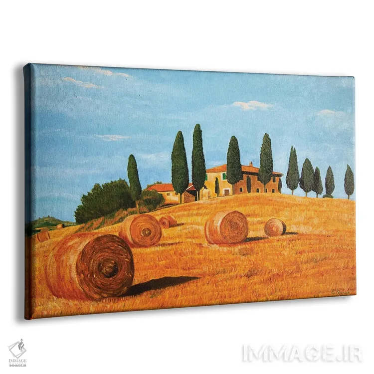 تابلو کومههای یونجه اثر اوگنیا روسلیک - نمای پرسپکتیو محصول