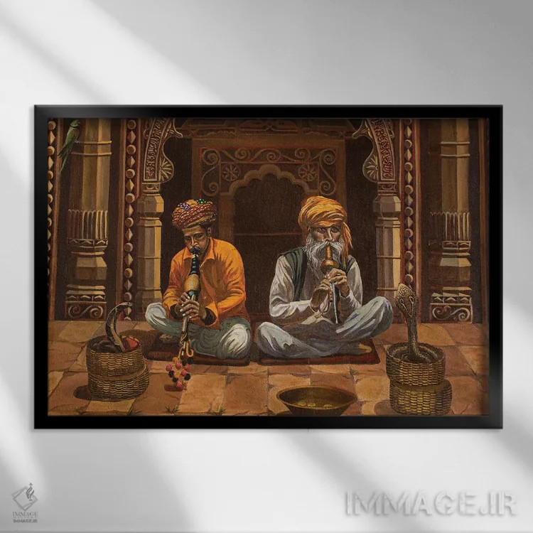 تابلو مارگیرها اثر اوگنیا روسلیک - نمای قابدار مشکی