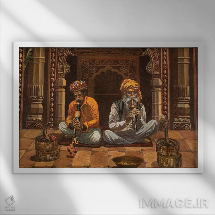 تابلو مارگیرها اثر اوگنیا روسلیک - نمای قابدار سفید