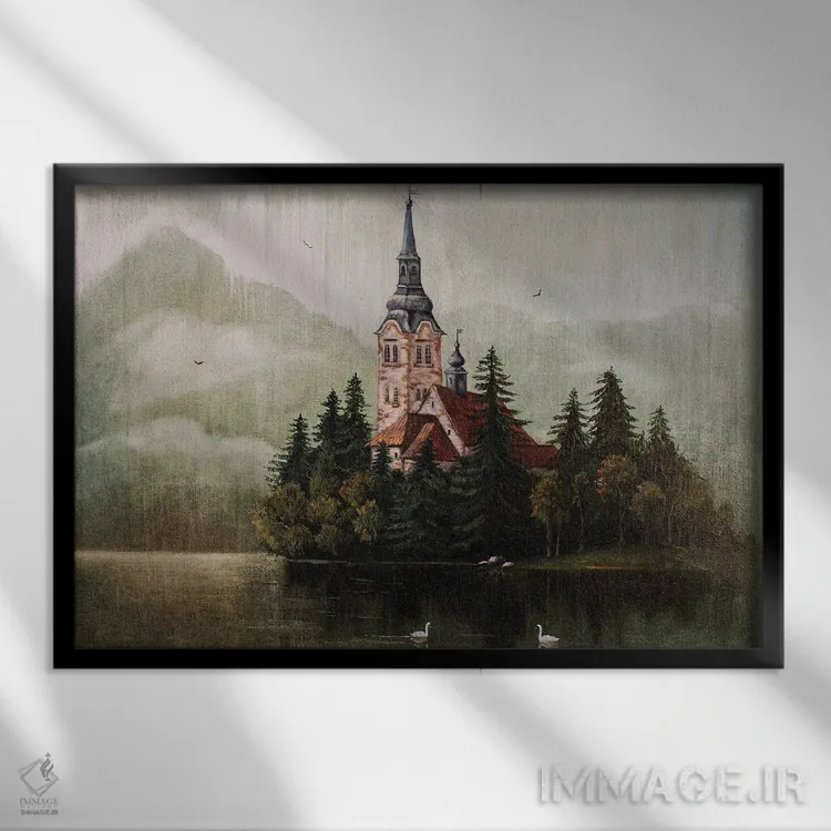تابلو دریاچه بلد اثر اوگنیا روسلیک - نمای قابدار مشکی