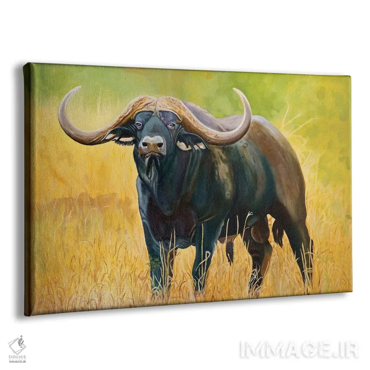 تابلو گاو کوهاندار آمریکایی اثر اوگنیا روسلیک - نمای پرسپکتیو محصول