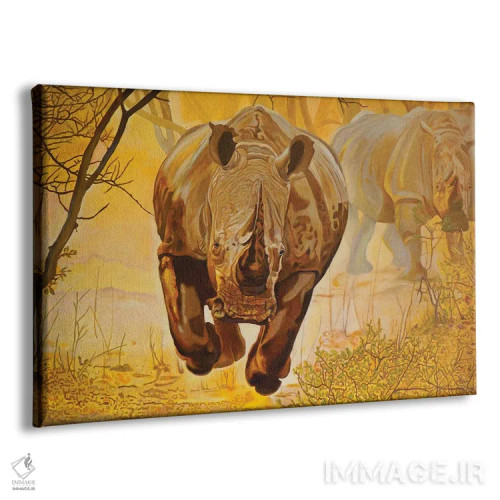 تابلو کرگدنها اثر اوگنیا روسلیک - نمای پرسپکتیو محصول