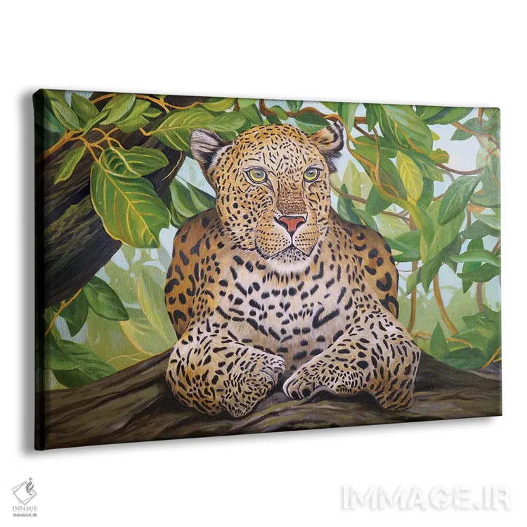 تابلو پلنگ زیر درخت اثر اوگنیا روسلیک - نمای پرسپکتیو محصول