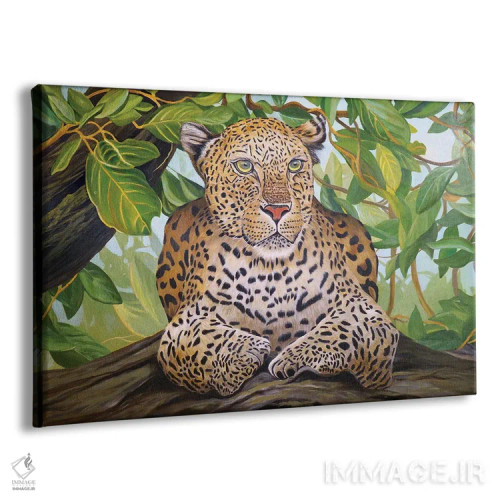تابلو پلنگ زیر درخت اثر اوگنیا روسلیک - نمای پرسپکتیو محصول