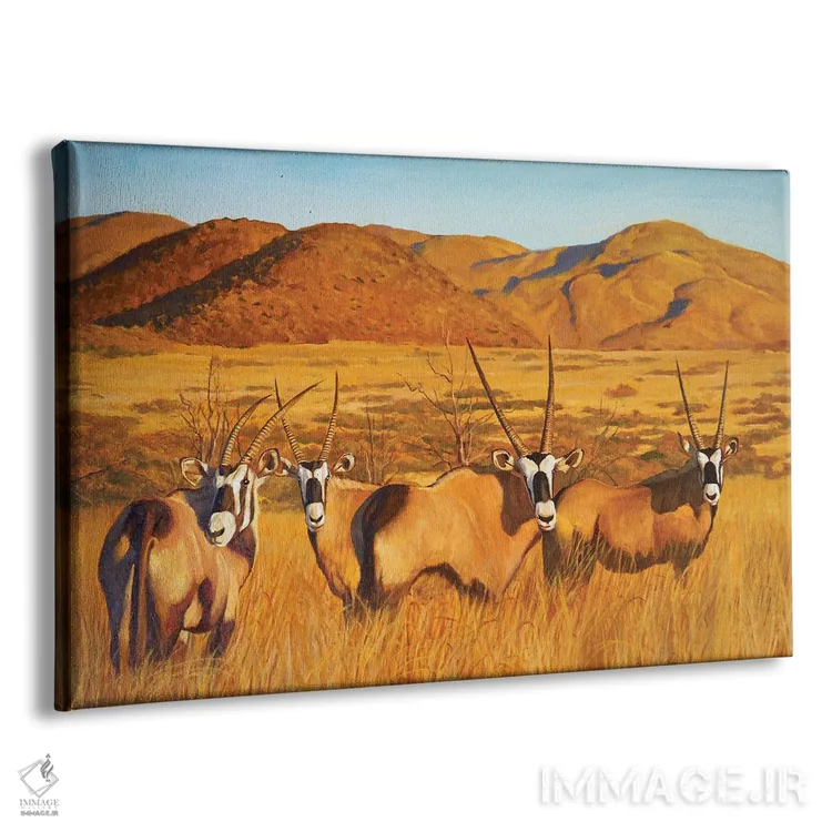 تابلو اُریکس (غزال آفریقایی) اثر اوگنیا روسلیک - نمای پرسپکتیو محصول