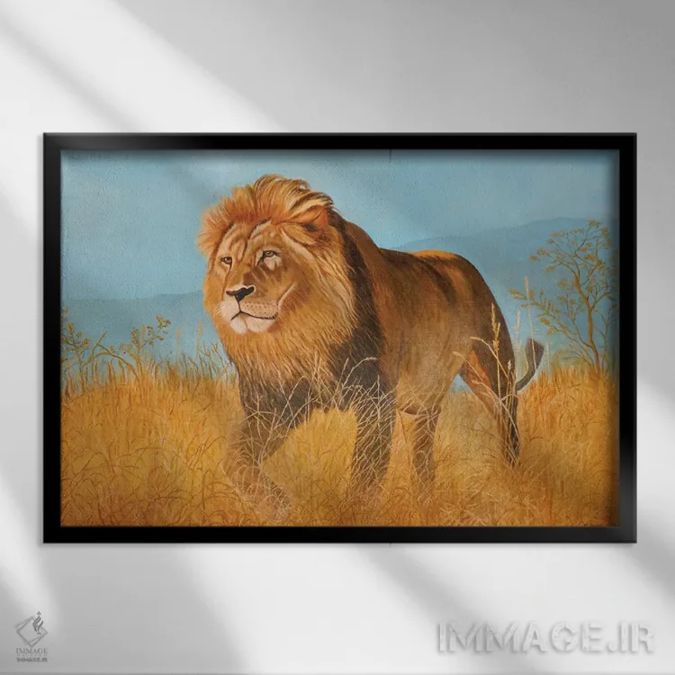 تابلو شیر اثر اوگنیا روسلیک - نمای قابدار مشکی