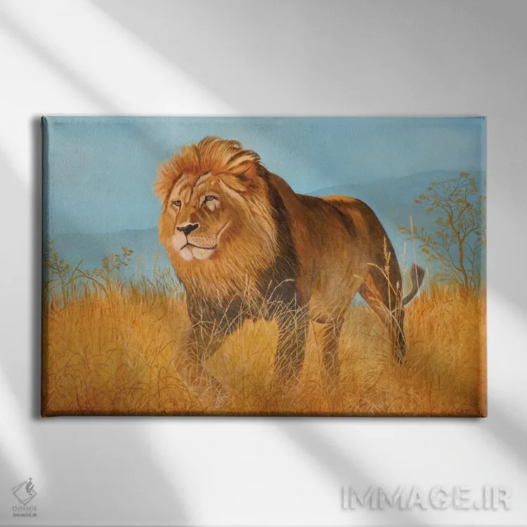 تابلو شیر اثر اوگنیا روسلیک - نمای روبهرو روی دیوار