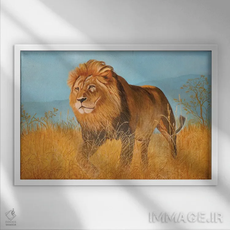 تابلو شیر اثر اوگنیا روسلیک - نمای قابدار سفید