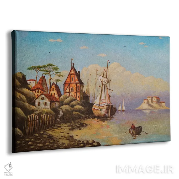 تابلو بادبانهای سفید I اثر اوگنیا روسلیک - نمای پرسپکتیو محصول