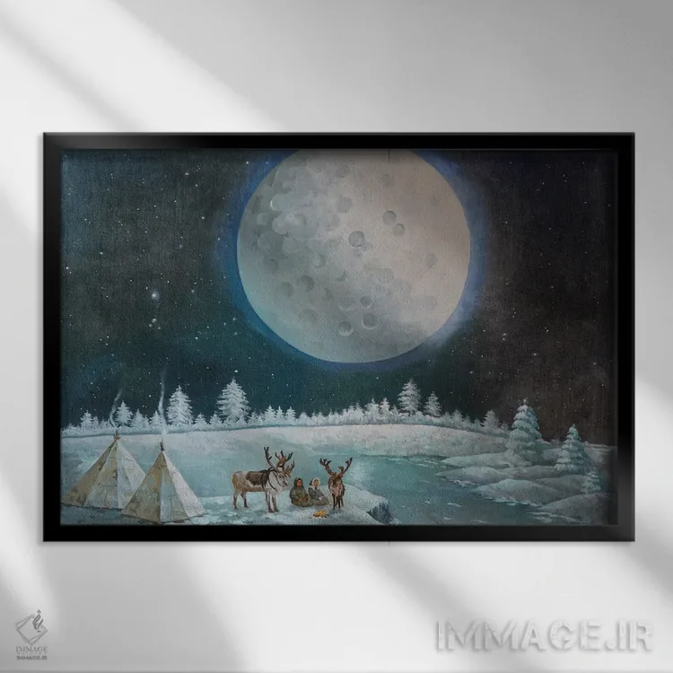 تابلو ماه II اثر اوگنیا روسلیک - نمای قابدار مشکی