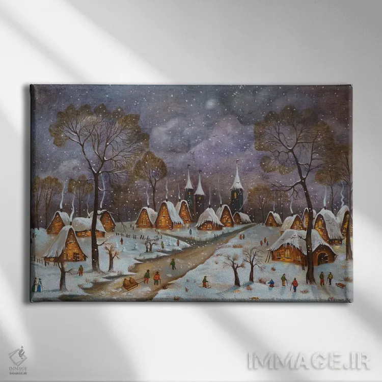 تابلو دهکده هلندی I اثر اوگنیا روسلیک - نمای روبهرو روی دیوار