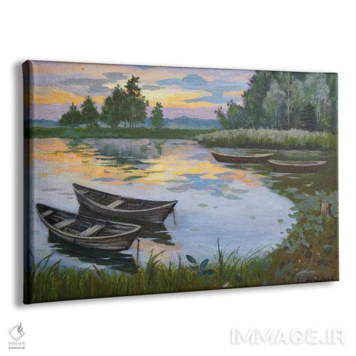 تابلو قایقها در نیزار I اثر اوگنیا روسلیک - نمای پرسپکتیو محصول