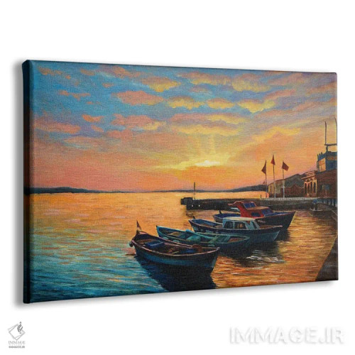 تابلو قایقها در اسکله I اثر اوگنیا روسلیک - نمای پرسپکتیو محصول