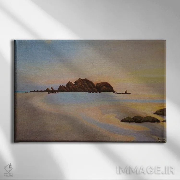 تابلو جزیره سنگی II اثر اوگنیا روسلیک - نمای روبهرو روی دیوار