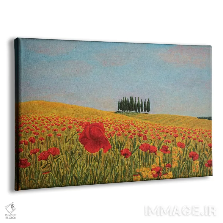 تابلو شقایق سرخ I اثر اوگنیا روسلیک - نمای پرسپکتیو محصول