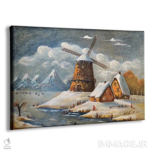 تابلو آسیاب در میان ابرها I اثر اوگنیا روسلیک - نمای پرسپکتیو محصول