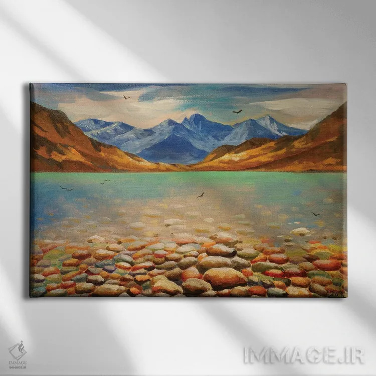 تابلو جزیره سنگی I اثر اوگنیا روسلیک - نمای روبهرو روی دیوار