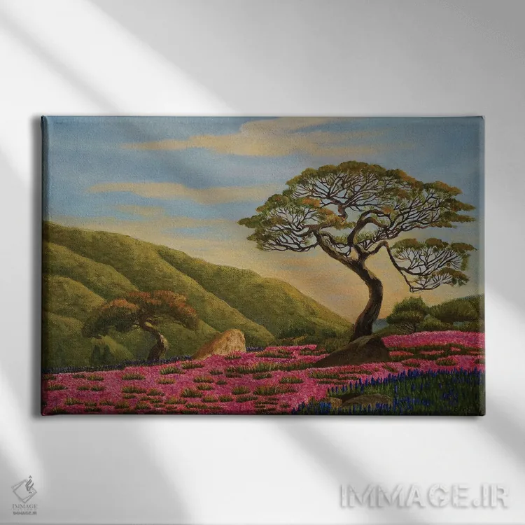 تابلو دو درخت I اثر اوگنیا روسلیک - نمای روبهرو روی دیوار