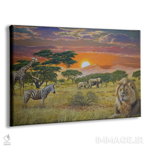 تابلو حیوانات آفریقایی اثر اوگنیا روسلیک - نمای پرسپکتیو محصول