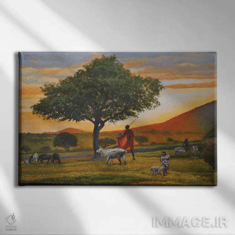 تابلو چوپانان اثر اوگنیا روسلیک - نمای روبهرو روی دیوار