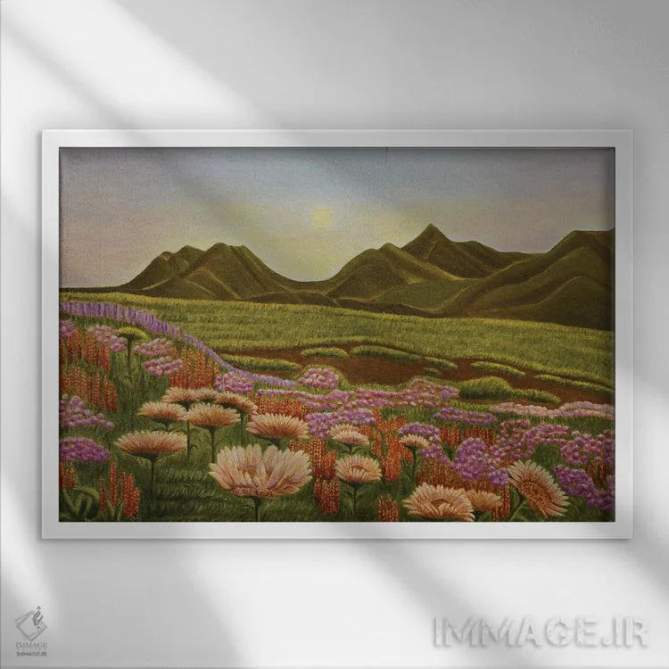 تابلو گلهای مریخی I اثر اوگنیا روسلیک - نمای قابدار سفید