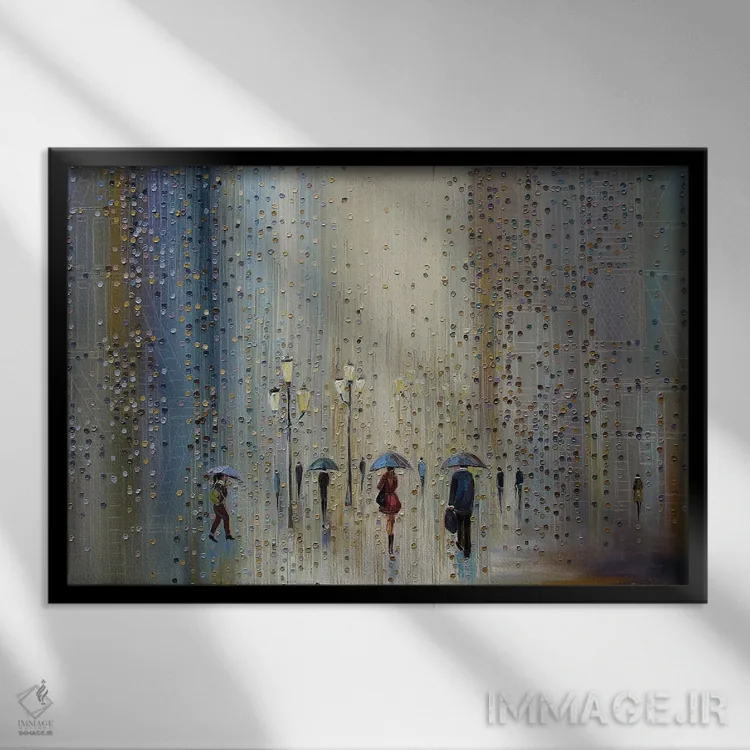 تابلو زیر آسمان بارانی اثر اکاترینا ارمیلکینا - نمای قابدار مشکی