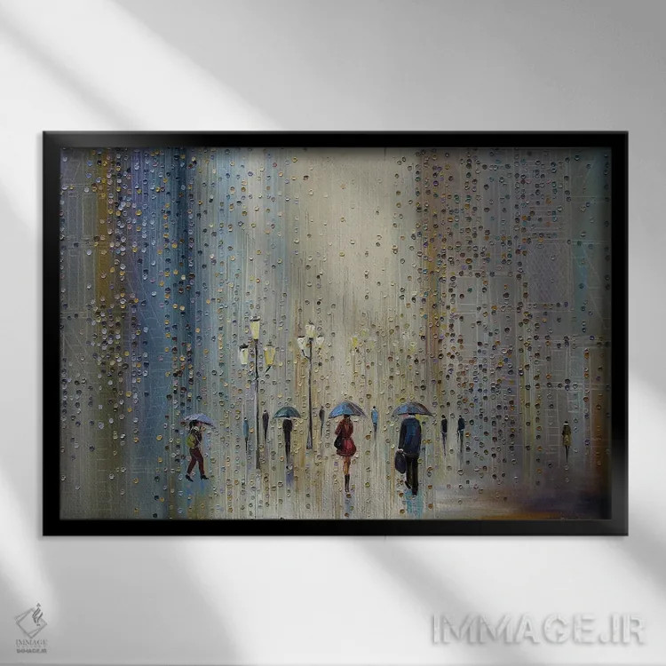 تابلو زیر آسمان بارانی اثر اکاترینا ارمیلکینا - نمای قابدار مشکی