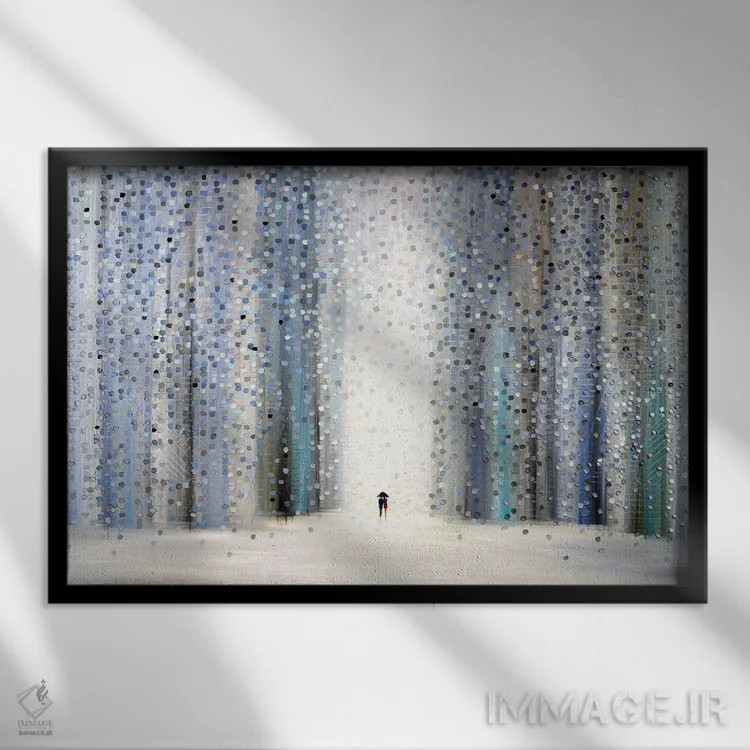 تابلو روز بارانی در نیویورک اثر اکاترینا ارمیلکینا - نمای قابدار مشکی