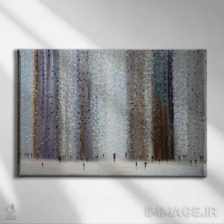تابلو سایههای باران اثر اکاترینا ارمیلکینا - نمای روبهرو روی دیوار