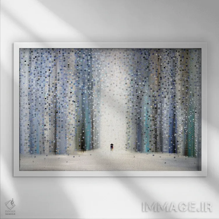 تابلو روز بارانی در نیویورک اثر اکاترینا ارمیلکینا - نمای قابدار سفید