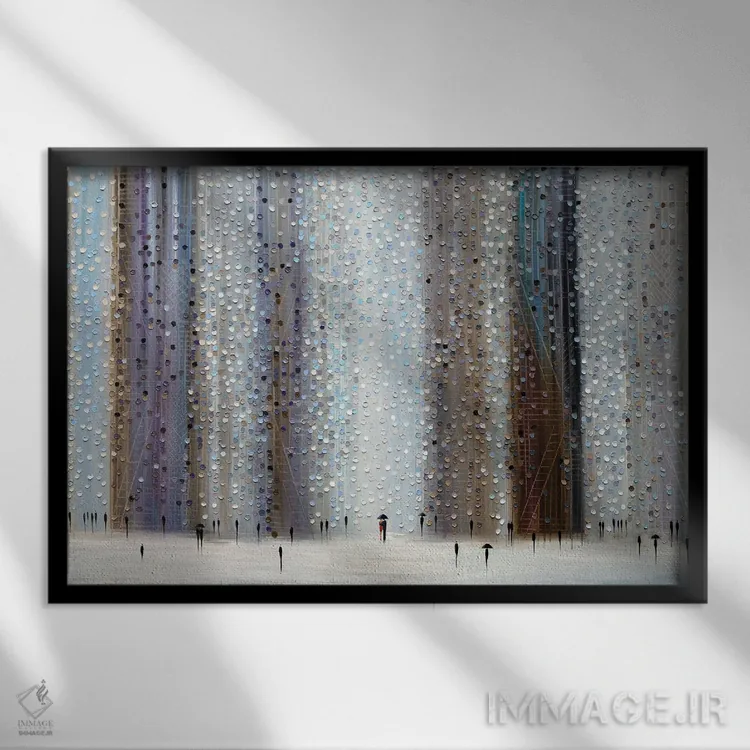 تابلو سایههای باران اثر اکاترینا ارمیلکینا - نمای قابدار مشکی