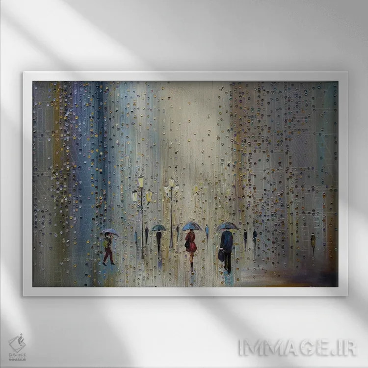تابلو زیر آسمان بارانی اثر اکاترینا ارمیلکینا - نمای قابدار سفید