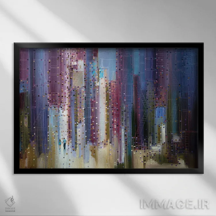 تابلو عشق شهری اثر اکاترینا ارمیلکینا - نمای قابدار مشکی