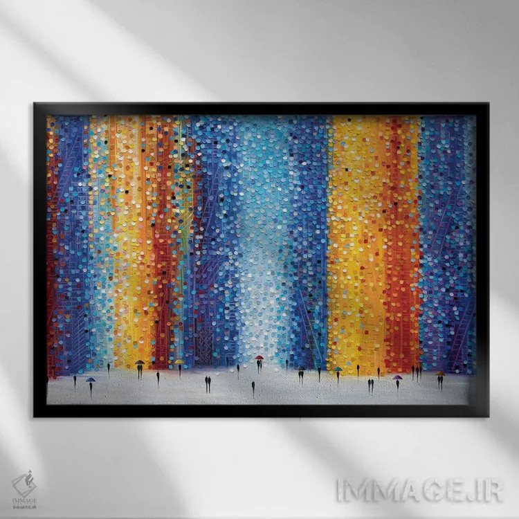 تابلو شب بارانی اثر اکاترینا ارمیلکینا - نمای قابدار مشکی