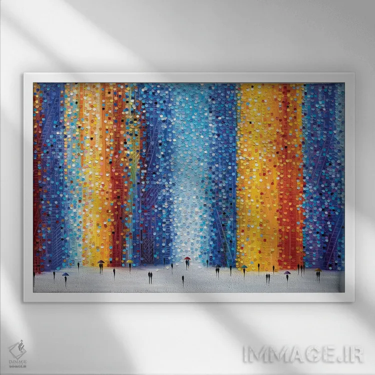 تابلو شب بارانی اثر اکاترینا ارمیلکینا - نمای قابدار سفید