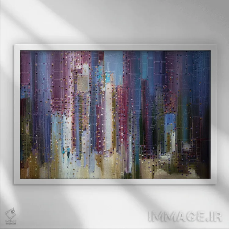 تابلو عشق شهری اثر اکاترینا ارمیلکینا - نمای قابدار سفید