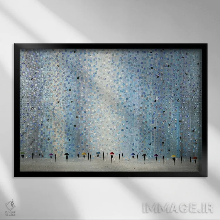 تابلو چترهای کوچک اثر اکاترینا ارمیلکینا - نمای قابدار مشکی