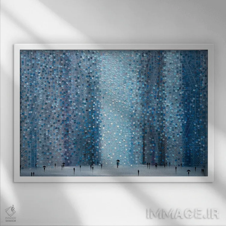 تابلو باران و تو اثر اکاترینا ارمیلکینا - نمای قابدار سفید
