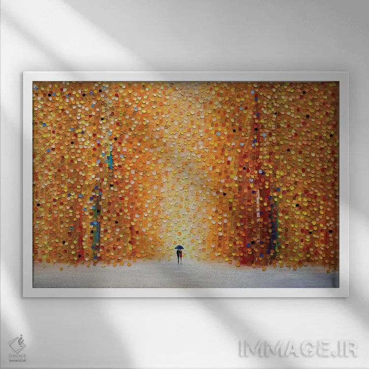 تابلو غروب بارانی ما اثر اکاترینا ارمیلکینا - نمای قابدار سفید