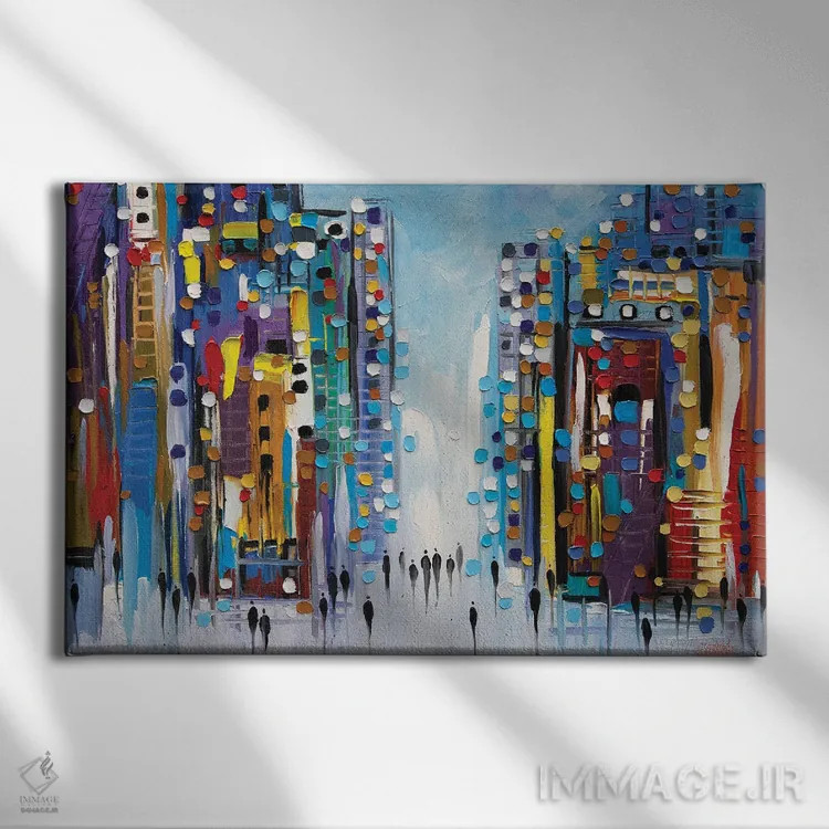 تابلو صحنهٔ شهری اثر اکاترینا ارمیلکینا - نمای روبهرو روی دیوار