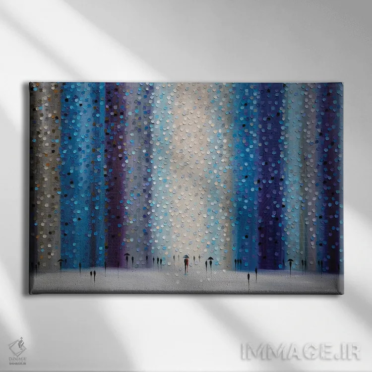 تابلو شهر بارانی اثر اکاترینا ارمیلکینا - نمای روبهرو روی دیوار