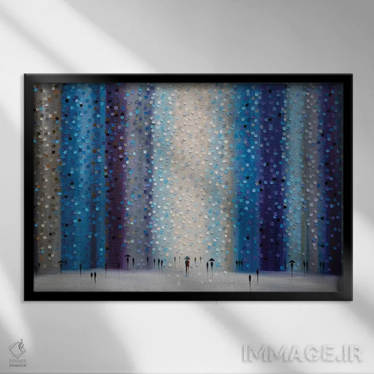 تابلو شهر بارانی اثر اکاترینا ارمیلکینا - نمای قابدار مشکی