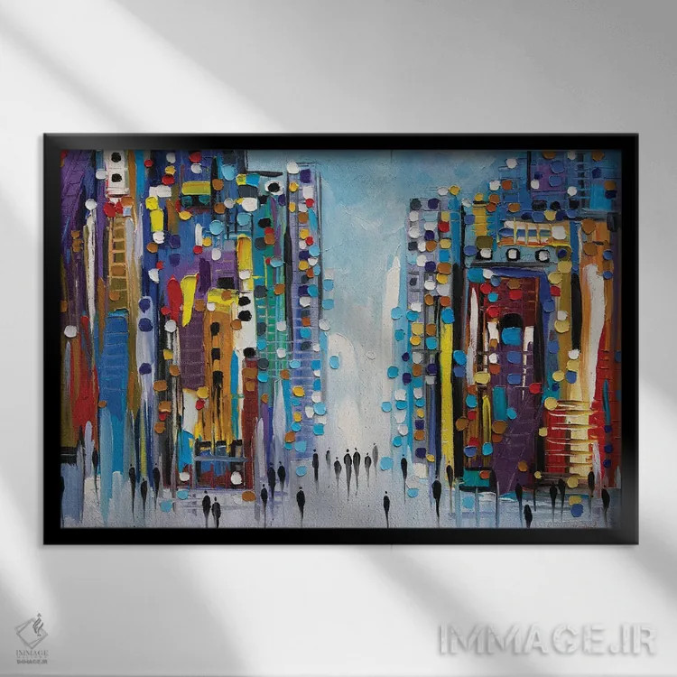 تابلو صحنهٔ شهری اثر اکاترینا ارمیلکینا - نمای قابدار مشکی