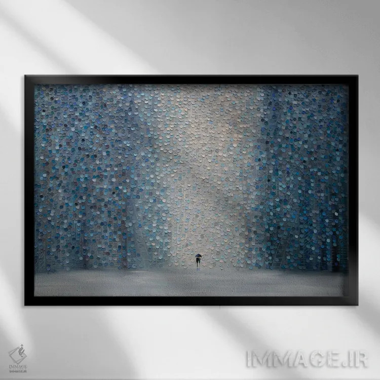تابلو باران اثر اکاترینا ارمیلکینا - نمای قابدار مشکی