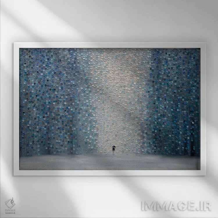 تابلو باران اثر اکاترینا ارمیلکینا - نمای قابدار سفید