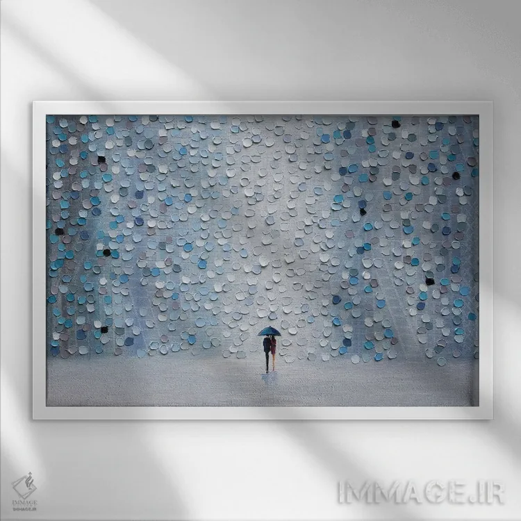 تابلو رویابینی زیر باران اثر اکاترینا ارمیلکینا - نمای قابدار سفید
