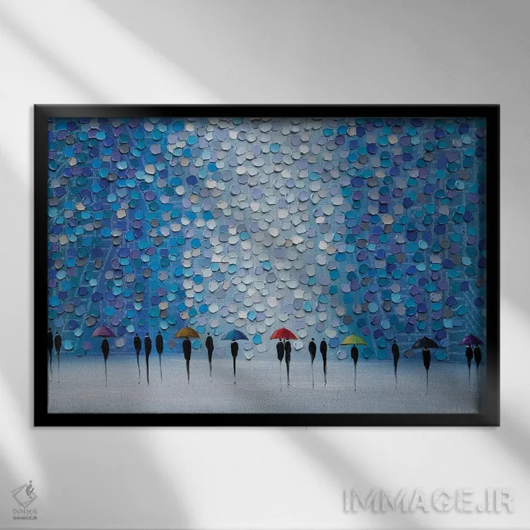 تابلو چترهای عاشقانه اثر اکاترینا ارمیلکینا - نمای قابدار مشکی